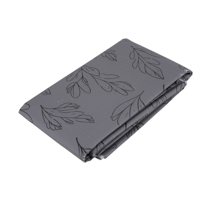 Voksdug grå med blomster 140 x 250 cm